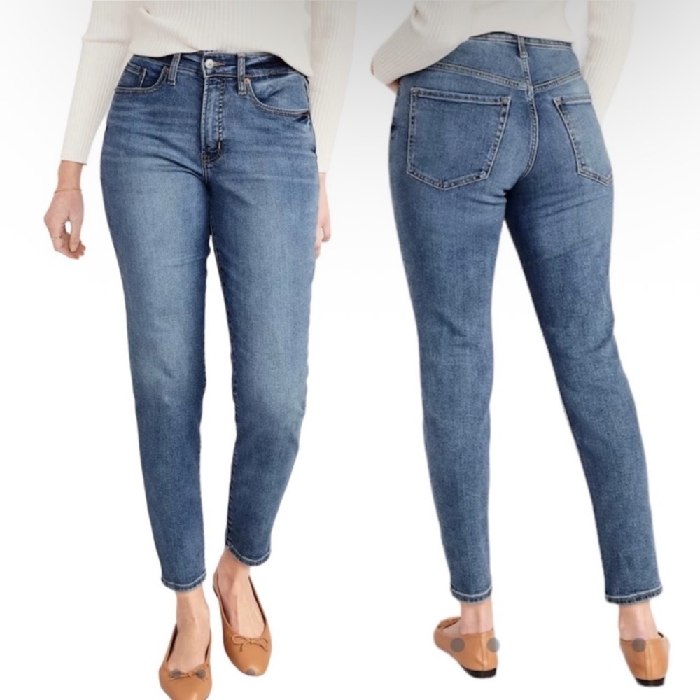 Old Navy‎ O.G. Straight Jeans Mid-wash Denim High Rise Size 14 women’s